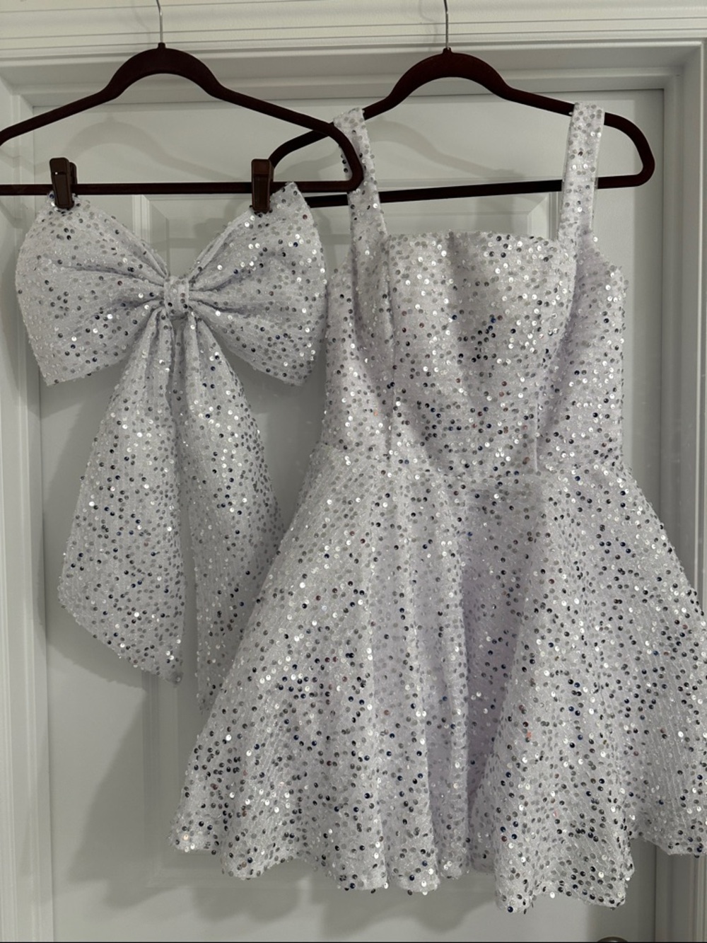 Sequin Party Dress with Oversized Bow